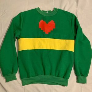 Minecraft Green Sweatshirt Youth XL Boys Girls Gaming Shirt Heart Video Game